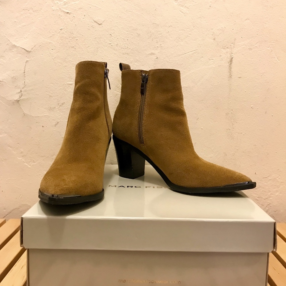 Marc Fisher Suede Camel Nellien Bootie